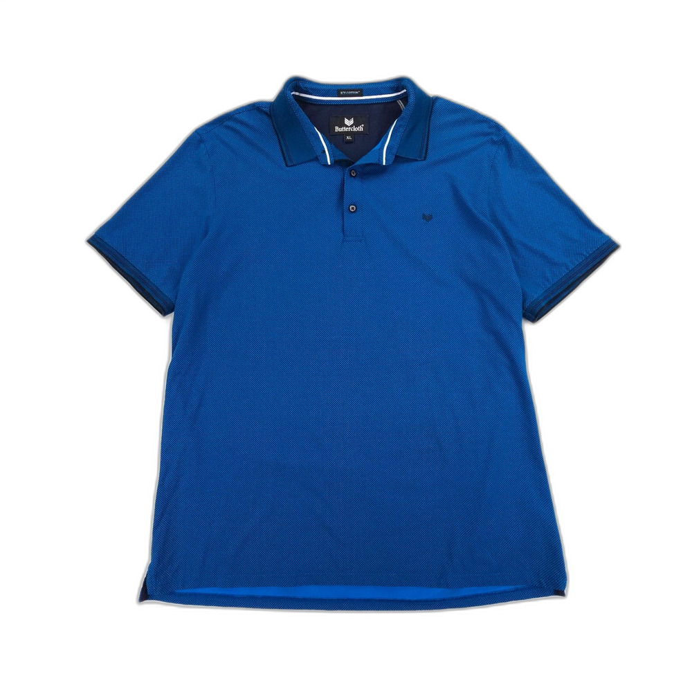 NEW Buttercloth Knit Polo in Icy Cotton Blue Golf Athleisure Preppy Sporty XL